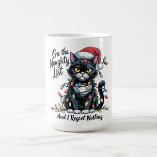 Caneca De Café Naughty Cat Christmas Mug – Funny Santa Hat 