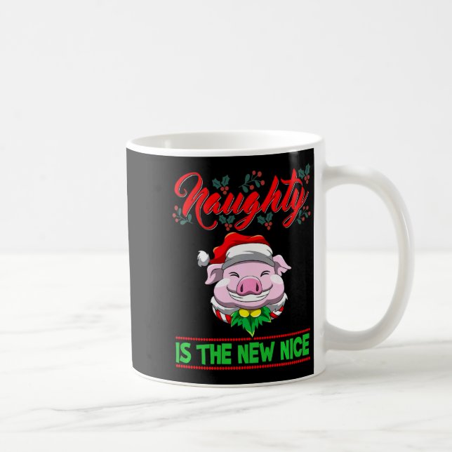 Caneca De Café Naughty Is The New Nice Christmas Santa Xmas Premi (Direita)