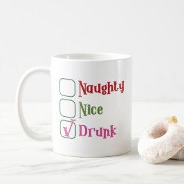 Caneca De Café Naughty Nice Drunk Funny Holiday Christmas Mug