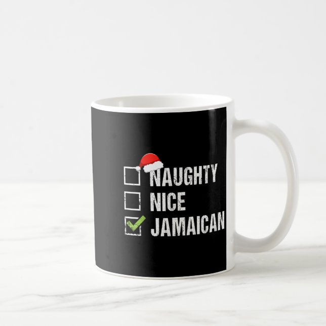Caneca De Café Naughty Nice Jamaican Shirt Santa Hat Christmas Gi (Direita)