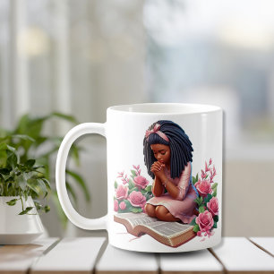 Caneca De Café Náusea de oração - cor-de-rosa - afro-americano