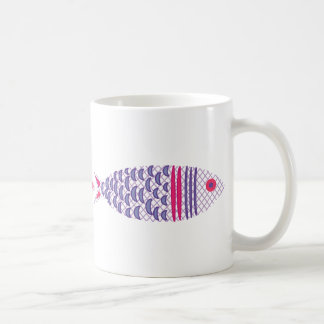 Caneca de Café Náutica Costeira Família de Peixes