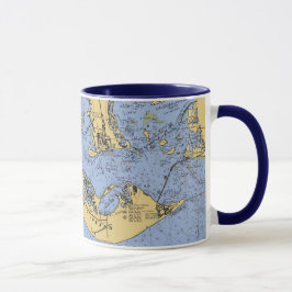 Caneca de café náutica da carta da ilha de