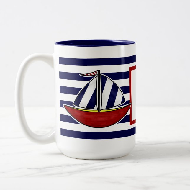 Caneca de café náutica do veleiro (Esquerda)