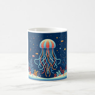 Caneca De Café náutica/praia/águas-vivas costeiras