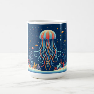 Caneca De Café náutica/praia/águas-vivas costeiras
