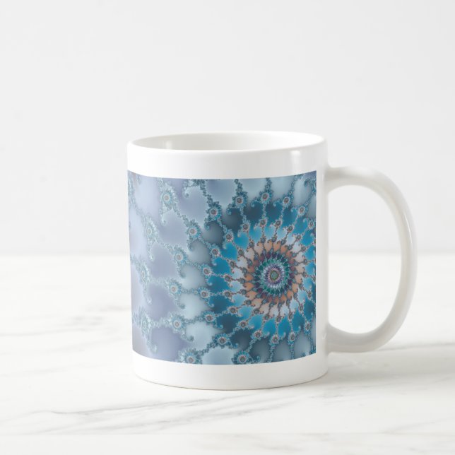 Caneca De Café Nautilus - arte do Fractal (Direita)