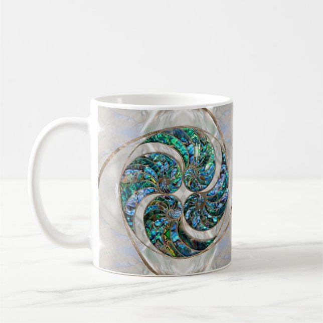 Caneca De Café Nautilus Shell - Abalone e Pérola (Esquerda)