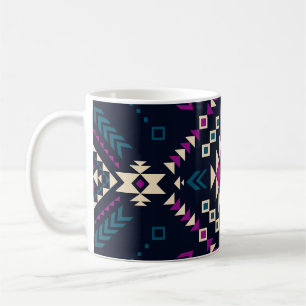 Caneca De Café Navajo tribal escuro, geométrico de vintage.