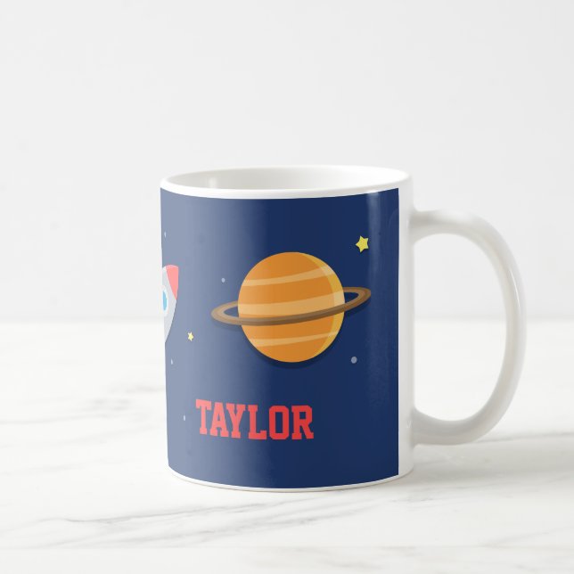 Caneca De Café Nave Espacial, Espaço Exterior, Planetas, Para Men (Direita)