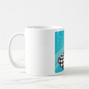 Caneca De Café Nave Espacial Vermelha Retro no Espaço Galáctico