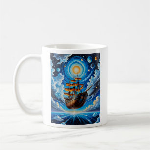 Caneca De Café Nave pirata Celestial Voyage T Shirt Design