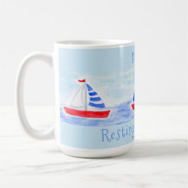 Caneca De Café Navegação - Barcos de Navegação - Locais de Praia