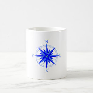 Caneca De Café Navegação - Camisa Náutica de Compass Rosa de Vent