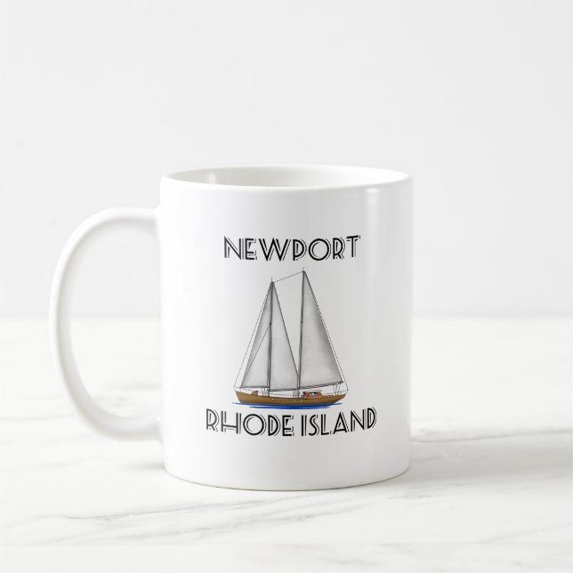 Caneca De Café Navegação em Newport Rhode Island (Esquerda)