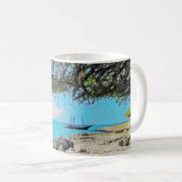 Caneca De Café Navegação pirata na praia de Aruba Malmok