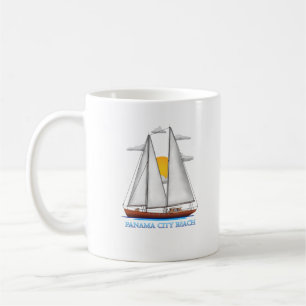 Caneca De Café Navegador náutico costeiro da praia do Panamá