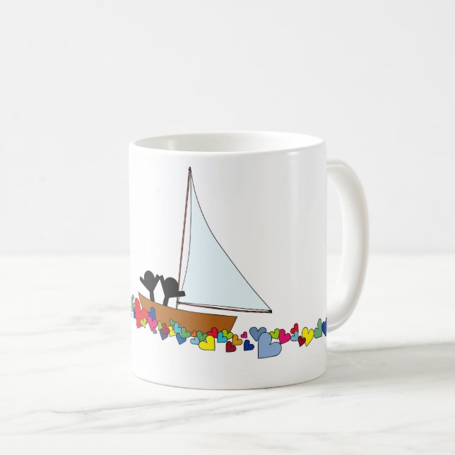 Caneca De Café Navegar pelo Amor (Frente Esquerda)