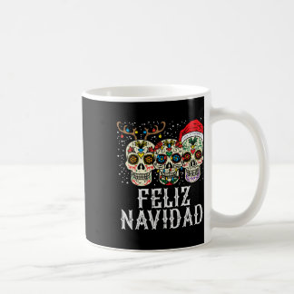 Caneca De Café Navidad Sugar Skulls Reindeers Papais noeis mexica