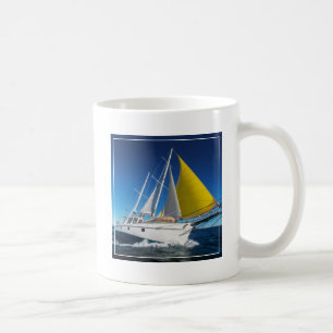 Caneca De Café Navigação do oceano em um iate