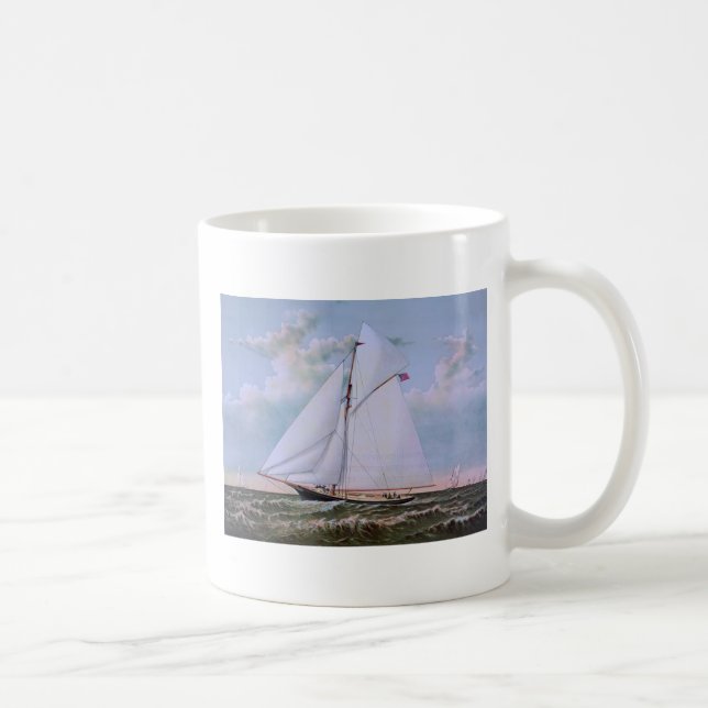 Caneca De Café Navio Antigo à Vela Iate de Sloope Oceano (Direita)