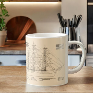 Caneca De Café Navio Clipper Flying Cloud - Planta do Navio SD