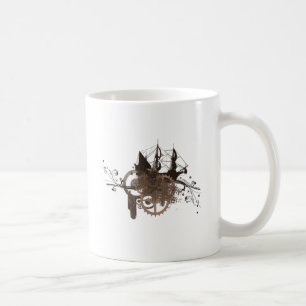 Caneca De Café Navio de pirata de Steampunk