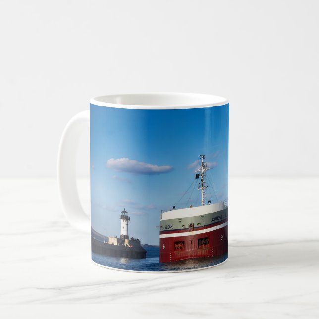 Caneca De Café Navio no Lago Superior Joseph Block (Frente Esquerda)