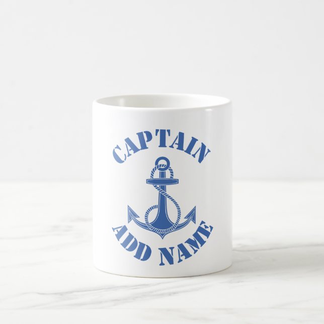 Caneca De Café Navio personalizado de nome do capitão (Centro)