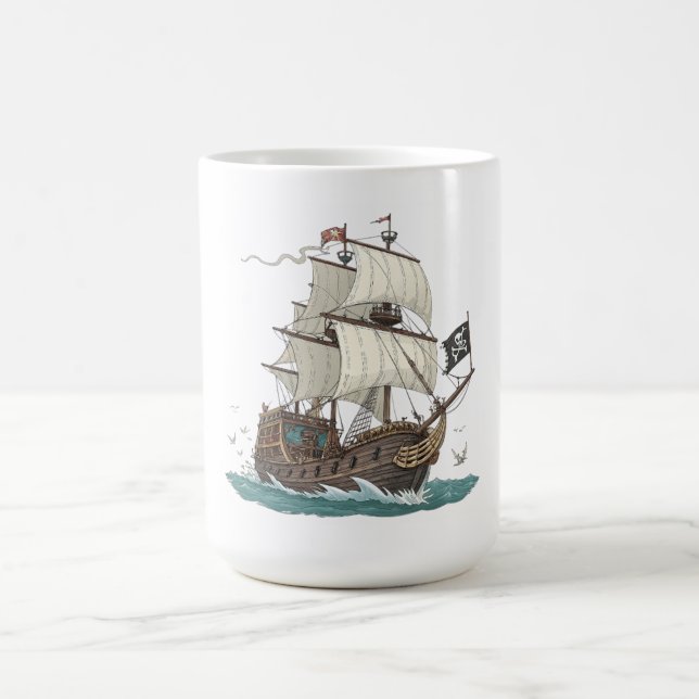 Caneca De Café Navio Pirata (Centro)