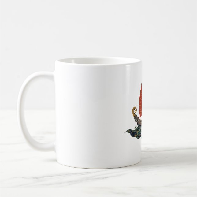 Caneca De Café Navio Tesouro Chinês Junk com Vela Vermelha (Esquerda)