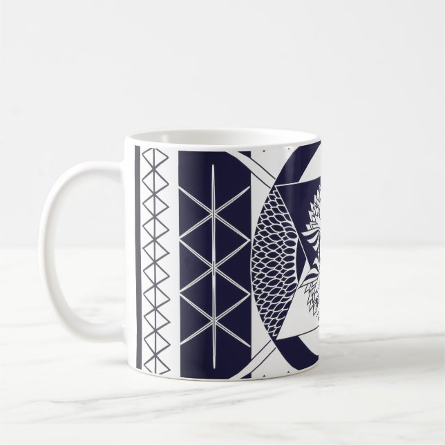 Caneca De Café Navy Blue Mandala Coffee Mug (Esquerda)