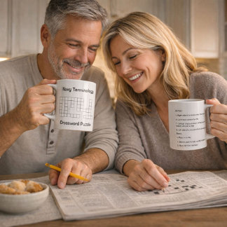 Caneca De Café Navy Terminology Crossword Puzzle