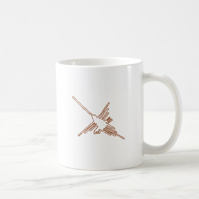 Caneca De Café Nazca Lines Hummingbird Sketch (Direita)