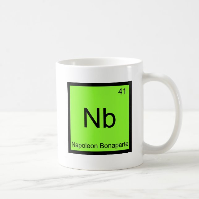 Caneca De Café Nb - Napoleão Bonaparte Funny Chemistry Elemento T (Direita)