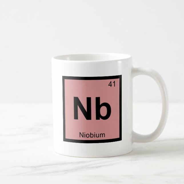 Caneca De Café Nb - Símbolo de Mesa periódica da química do nióbi (Direita)