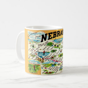 Caneca De Café Nebraska Map Mug