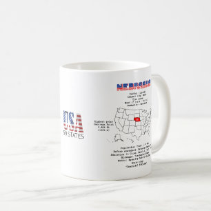 Caneca De Café Nebraska. O estado dos Estados Unidos de Americ