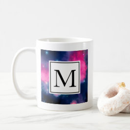 Caneca De Café Nebulosa da Galáxia Rosa e Azul e Abstrato das Est