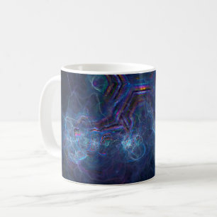 Caneca De Café Nebulosa Fractal abstrato e Morph Geométrico