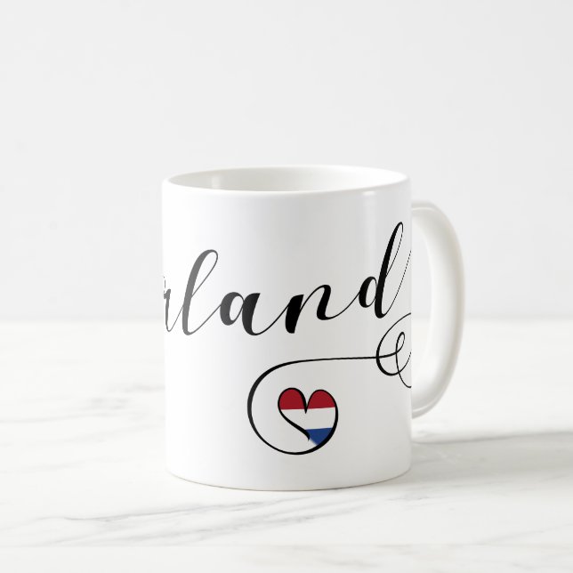Caneca De Café Nederland Heart Mug, Países Baixos (Frente Esquerda)