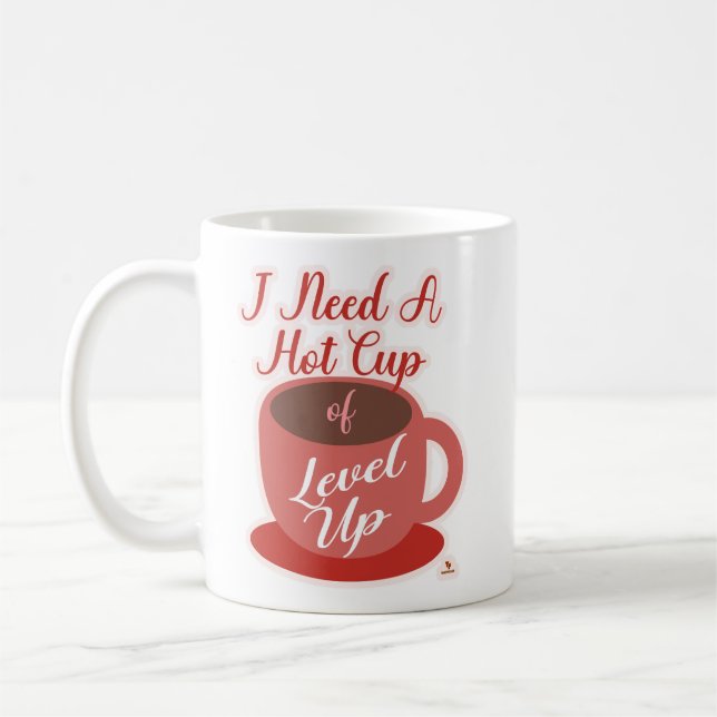 Caneca De Café Need A Cup Of Level Up Awesome Gaming  (Esquerda)