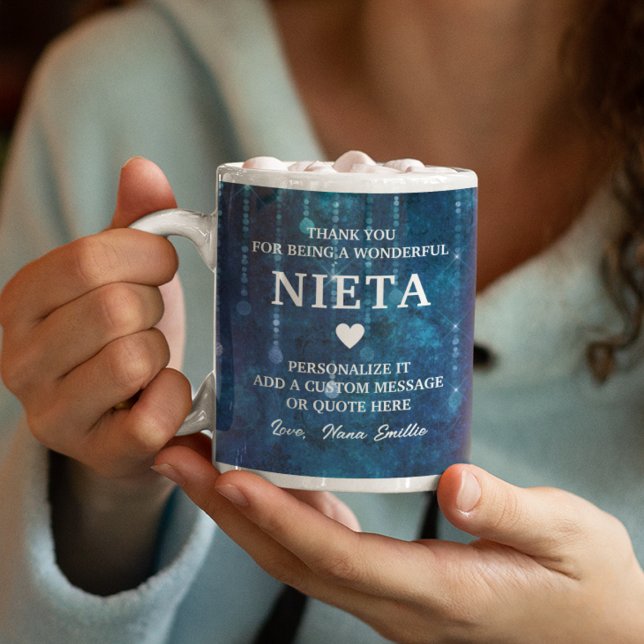 Caneca De Café Neeta Espanhola Nieta Obrigado Citação Personaliza (Nieta Spanish Granddaughter Thank You Quote Custom Coffee Mug
)
