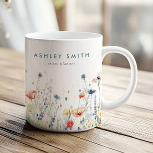 Caneca De Café Negócios de Flores Silvestres Vibrantes