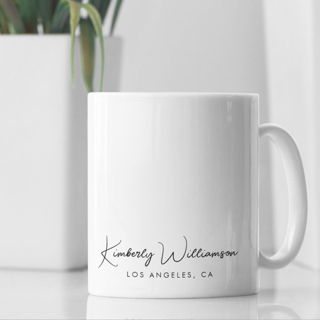Caneca De Café Negócios de Script de Assinatura Chic (Empower your name in our signature script as your logo and brand identity)