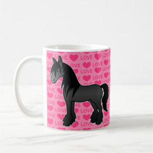 Caneca De Café Negra Cantora Gypson Vanner Shire Clydesdale Love