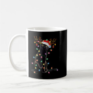 Caneca De Café Negra Negra Negra Negra Luzes De Natal Engraçadas