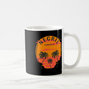 Caneca De Café Negril Jamaica Palmeiras Por do Sol Crânio Praia F