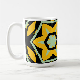 Caneca De Café Negrito Moderno verde preto amarelo