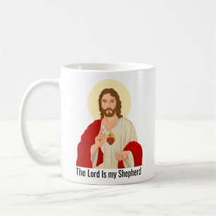 Caneca De Café Negro O Senhor é o meu Pastor Jesus ilustrado